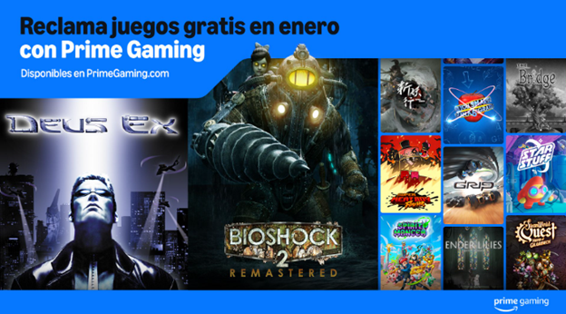 Prime Gaming  actualiza contenidos de enero